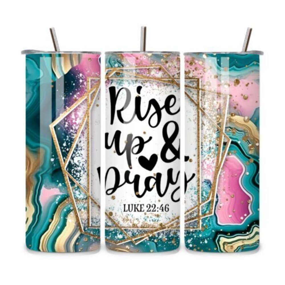 Rise Up And Pray Marble 20oz Stainless Steel Tumbler